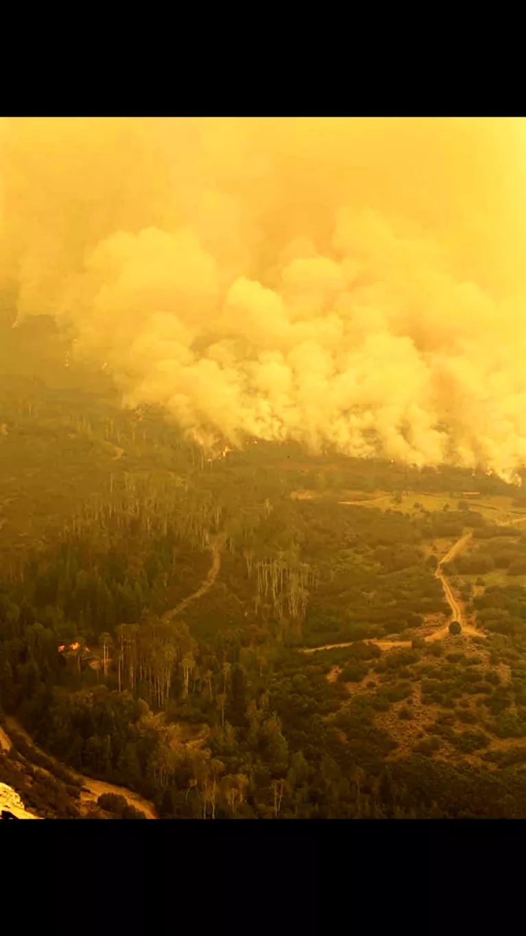 Wide view of Grizzly Fire